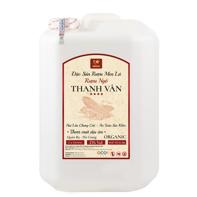 Rượu Ngô Men Lá Thanh Vân 25% Vol 20 lít